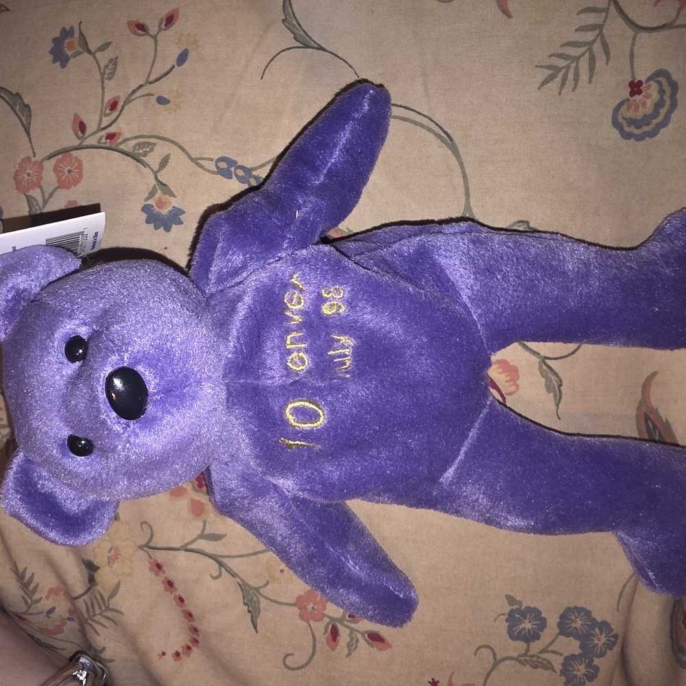 Purple Teddy Bear Dante Bichette #10 1998 Vintage